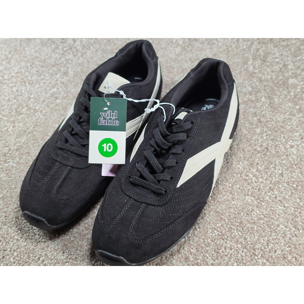 Wild Fable Chandler Black Cream Retro Soccer Sneakers Memory Foam Womens 10